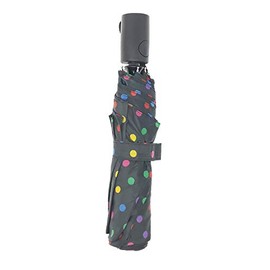 totes Basic auto open umbrella ~ 42" Coverage ~ Colorful dots on black