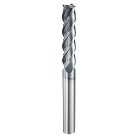 sourcing map Carbide Square Nose End Mill Bit 7/16" Cut Dia 4 Flutes TiAlN Coated Milling Cutter for Hardened Steel Metal (7/16" Shank 2" Cut Length 4-1/4" Long 30 Degree Helix HRC53-55)