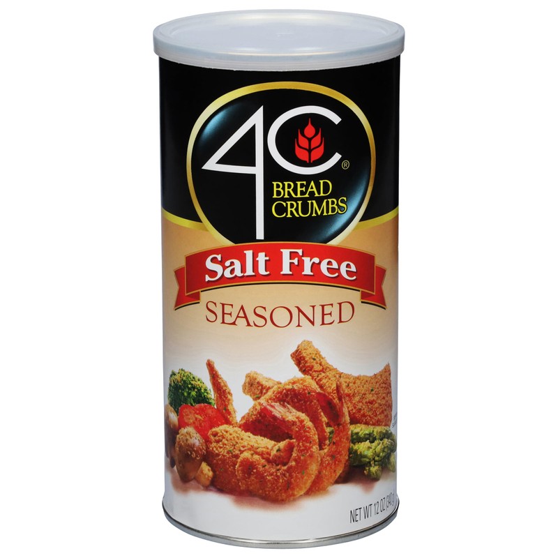 4C Premium Bread Crumbs, Salt Free Seasoned, 12 Ounce (Pack