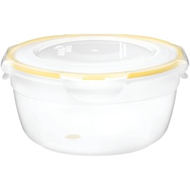 Starfrit LocknLock Easy Match Round Plastic Food Storage Container - 71oz/2.1L - Airtight & Leakproof - 4-Sided Locking Lid - BPA Free
