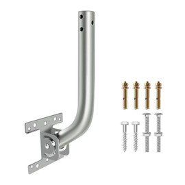 Outdoor Weather Station, Antenna, WiFi Extender Mounting Pole Bracket, Adjustable Pivot/Lock Bracket & J-Pipe Mast, Easy Installation, Solid Rustproof for Wall,Eave or Roof Mounting