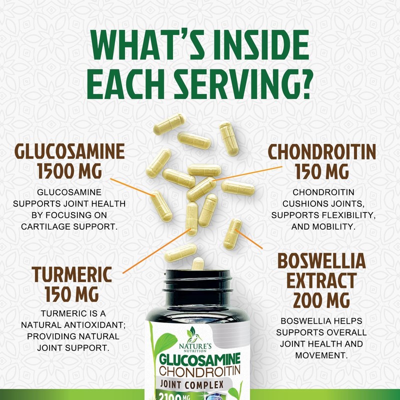 Glucosamine Chondroitin MSM 2100mg - 3x Strength Joint Support Supplement