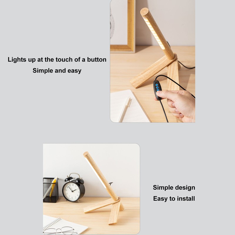 Reading Lamp Northern Europe Wooden USB Power Supply Stepless Adjusted