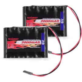 N/A Tenergy 2 Pack NiMH Receiver RX Battery with Hitec Connectors 6V 2000mAh High Ca