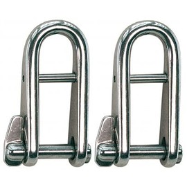 MarineNow 316 Stainless Steel Captive Key Pin Halyard D-Shackle with Bar Choose Size and Quantity (06 mm (1/4"), 02-Pack)