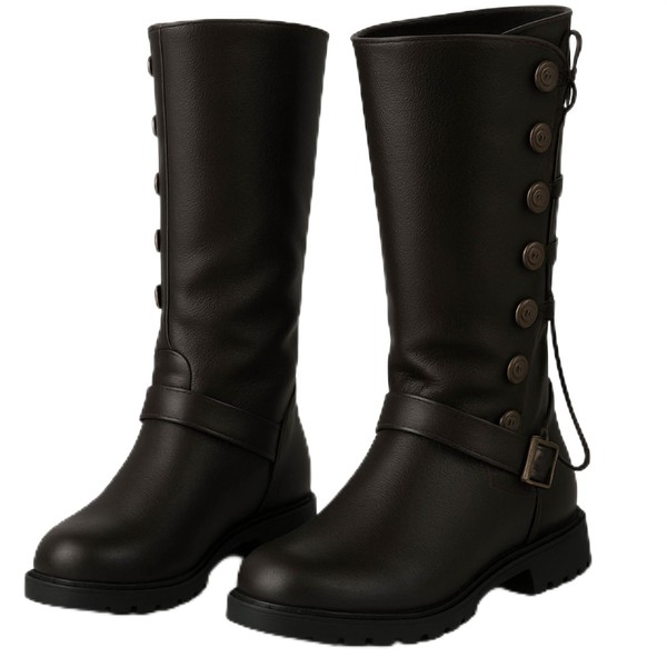 Ramede Medieval Pirate Boots Men Halloween Renaissance Costume Boots Faux