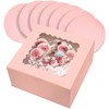 qiqee 10x10x5 Cake Box, 18 Sets Pink Cake Box with