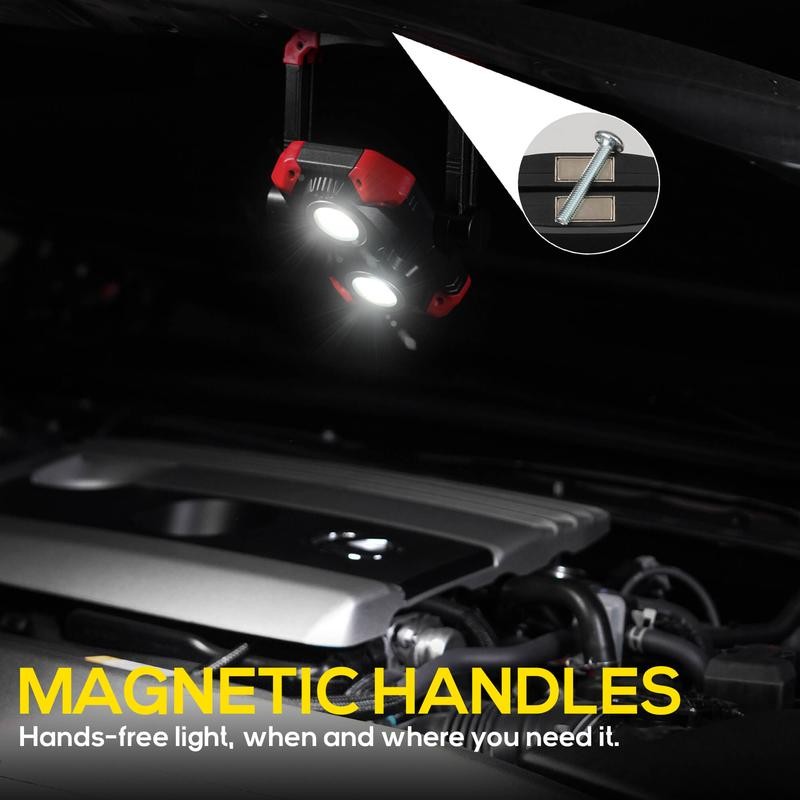 Hokolite Rechargeable LED Work Light with Magnetic Base, 2500LM, 12