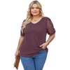OLRIK Plus Size Tops for Women Summer Blouse Waffle Knit