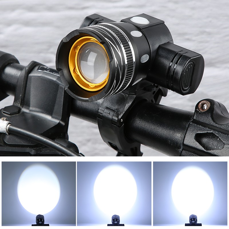 Mountain Bike Light Bicycle USB Rechargeable Headlight Rainproof Night Riding