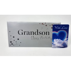 Grandson Birthday Money or Giftcard Holder and Sentiment Laminted Wallet Card Unisex suitable for him
