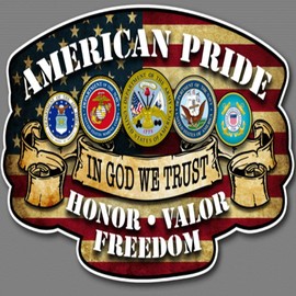 Built USA American Pride Series in God We Trust Decal Sticker | Waterproof Permanent Car Motorcycle Bicycle Skateboard Laptop Luggage Vinyl Graffiti Decals Bumper Stickers | Size: 6" | 1 Pack