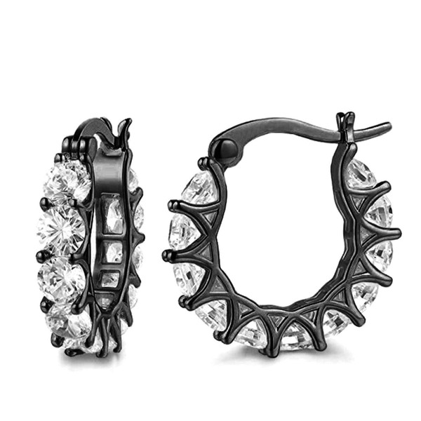 HUGE TOMATO U-shaped Hoop Earrings Zircon Lace Earrings with S925