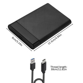 2.5 Inch Hard Drive Enclosure 6Gbps USB C 3.0/ 3.1 SSD/HDD Enclosure with Slide Cover and 2.0 Type C Tool Free SSD Case for 5TB Durable External Hard Disk Enclos for Laptop