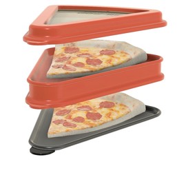 PIE-POD™ - Double Decker - Reusable Pizza Crisper and Pizza Storage Crisper Pan Heats to Over 400'F in the Microwave Oven!