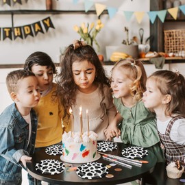 WXLDGHQ 100 Pcs Cow Print Birthday Party Supplies,Includes 50 Pcs Cow Plates and 50 Pcs Cow Napkins,Disposable Cow Theme Party Supplies,Cow Theme Birthday Party Decorations for Baby Shower