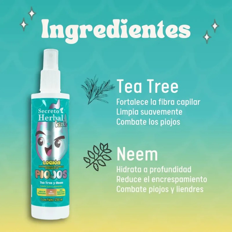 Loción Repelente De Piojos Kids Secreto Herbal 250ml