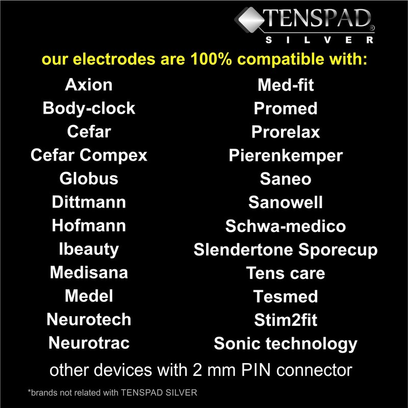 TENSPAD SILVER 16 electrodes for GLOBUS, CEFAR, PRIM, PROMED, 50x50mm