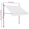 SKM Retractable Awnings with Solar-Powered LED Lights 59.1"x 118.1" Cream,