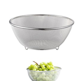 Doyeemei Stainless Steel Colander Drainer, Oil Drainer, Bowl, 8.7 inches (22 cm), Dishwasher Safe, Flat Colander, Vegetable Cookware