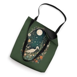 Aesthetic Goblincore and dark Cottagecore Mushroom Moon Bird Tote Bag