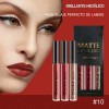 Kit Lápiz Labial Líquido Mate De Larga Impermeabl Y Duración