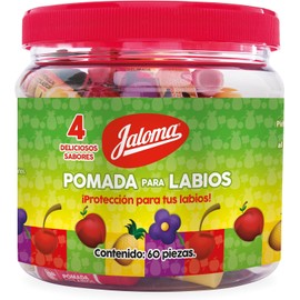 Jaloma Pomada Labial Varios Sabores Vitrolero, 60 Piezas, Pack of 1
