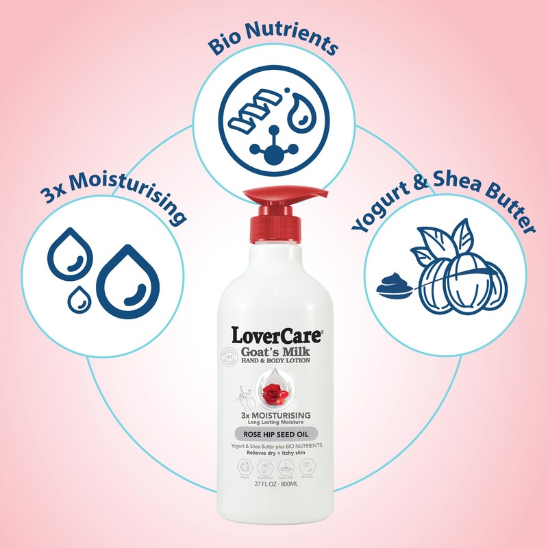 Lover's Care Goat's Milk Body Lotion 27.05 oz (800ml) Rose