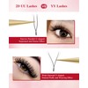 NAGARAKU 2D UU Eyelashes, Double Tips, Parallel U-Shape, Volume Fans,