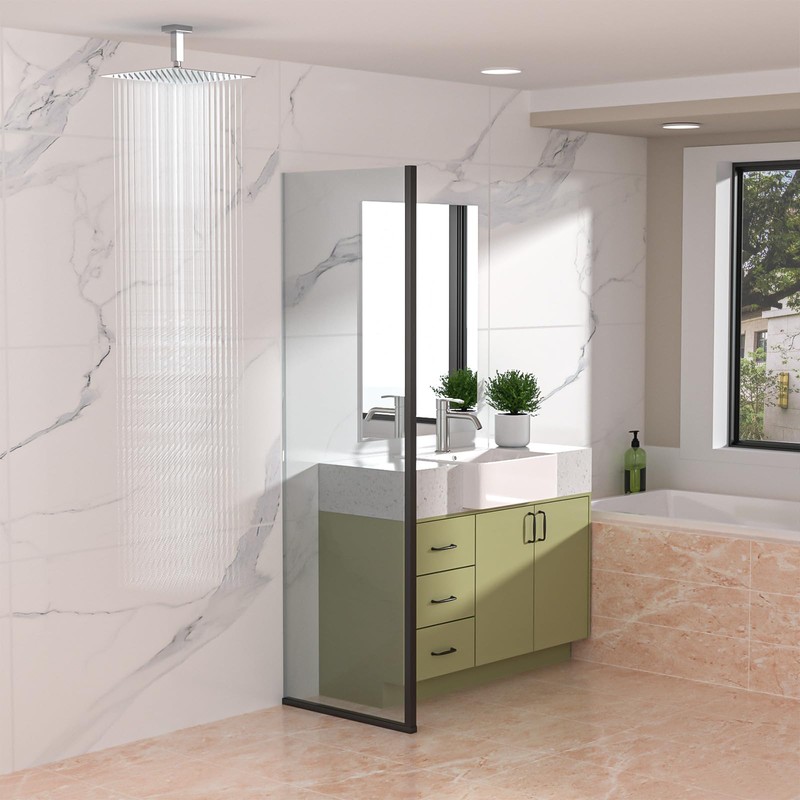 Lordear Shower Arm 3 Inch Polished Chrome Ceiling Mount Shower