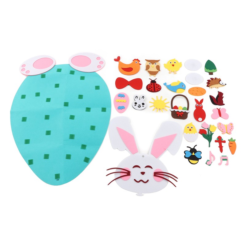 Toddler DIY Felt Rabbit Set Wall Hanging Bunny Crafts Ornaments