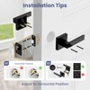 Estmoon 5 Pack Matte Black Door Handles Interior Door Knobs,