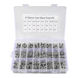Diann 360pcs Fast-Blow Glass Fuses Assortment Kit 24 Values 5x20mm 250V 0.25 0.5 1 2 3 4 5 8 10 12 15 20A 6x30mm 250V 0.5 1 2 3 4 5 6 7 8 10 15 20A amp