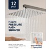 Arofa 12 Inch Shower Faucet Set, Brushed Nickel Rain Shower