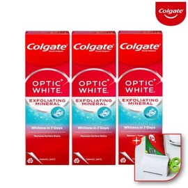 USA Optic White Exfoliating White Cavity Fluoride Whitening Toothpaste 100g x 3 Packs + Toothpaste Squeezer / 미국 미백 화이트닝 충치 불소치약 옵틱화이트 엑스폴리에이팅 100gx3개+치약짜개