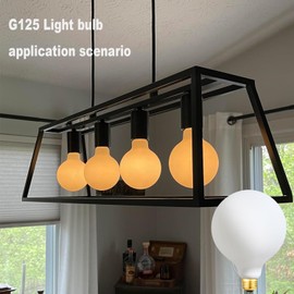 Leools LED Light Bulb G40/G125 Dimmable Flick-Free Matt White 6W Warm White 2700K CRI95 600LM, 60W Equivalent Vintage LED Edison Globe Light Bulb,E26 Standard Base, 2Pack