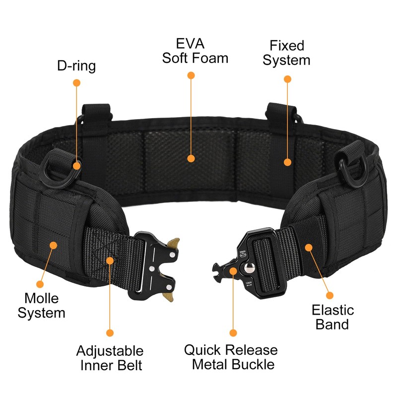 Luufan Tactical Safety Belt Military Molle Belt Heavy Duty Adjustable