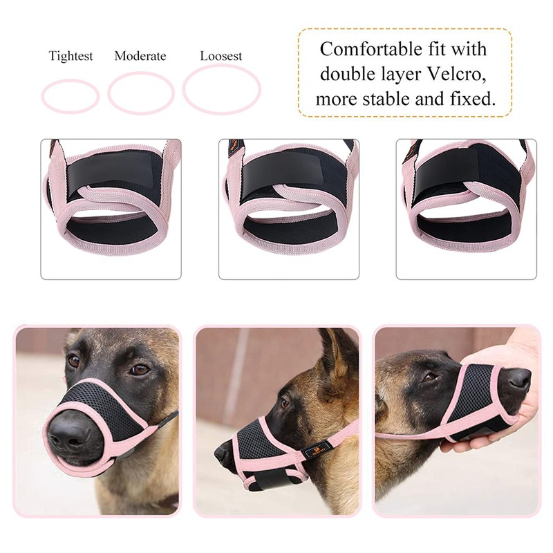HEELE Dog Muzzle Dog Muzzles Breathable Mesh and Durable Nylon
