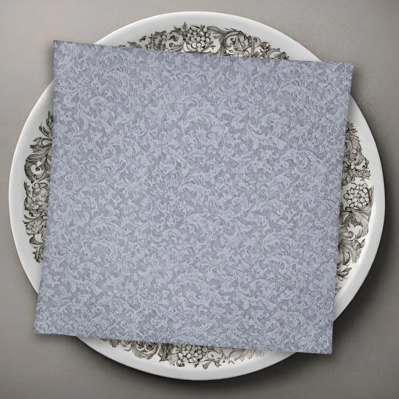 Lillian Tablesettings 40-Piece Lunch Napkins Set, Silver Texture