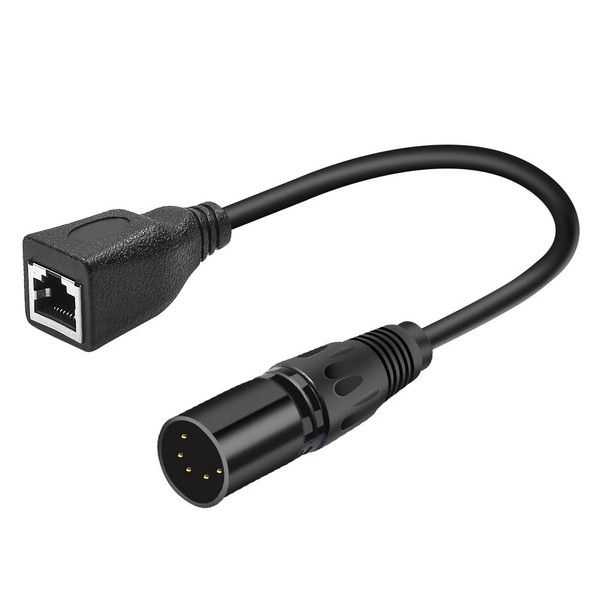 SiYear XLR 5 Pin RJ45 Adapter Cable-XLR 5 Pin Male