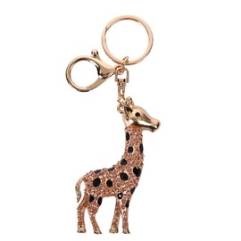Giraffe Keychain for Women, Cute Giraffe Key Chain, Sparkling Giraffe Key Ring, Funny Giraffe Keychains, Punk Giraffe Amulet Keyring, Rhinestone Giraffe Animal Keychain Accessories