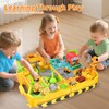 RISUNTOY Construction Sandbox with 4 Trucks & Sand/Water Play-Foldable Portable