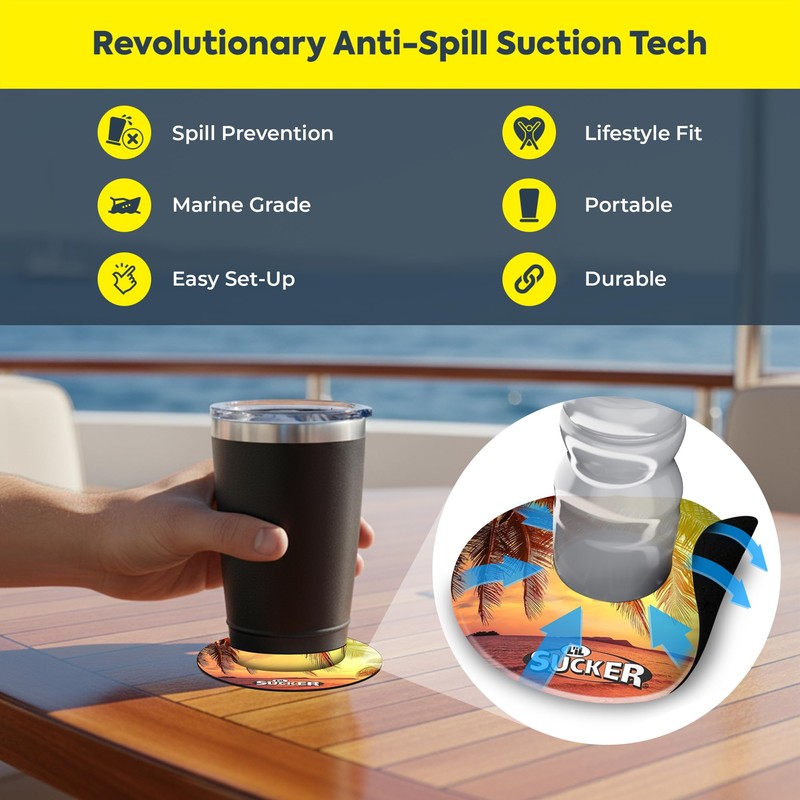 Lil Sucker Suction Cup Holder – Universal Drink Holder for