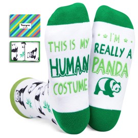 HAPPYPOP Funny Panda Gifts for Women Men Girls, Fun Panda Socks Panda Bear Gifts Stocking Stuffers for Mom Dad