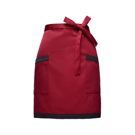 Kaslaider Waist Apron with 2 Pockets for Women Men, Waiter Apron Front Tie, Short Half Apron, Cooking Apron Kitchen Apron Waiter's Apron for Home Chef Bar Bistro Cafe Restaurant, Red & black