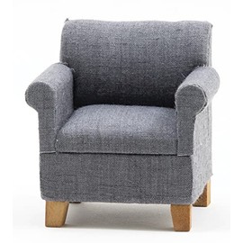 Dollhouse Miniature Dark Grey Armchair