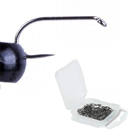 Maxcatch 100pcs Barbless Fly Fishing Hooks for Fly Tying Dry Nymph Wet Shrimp Jig Hook with Mini Fly Box (Dry Fly Hook(Barbless), #14-100pcs)