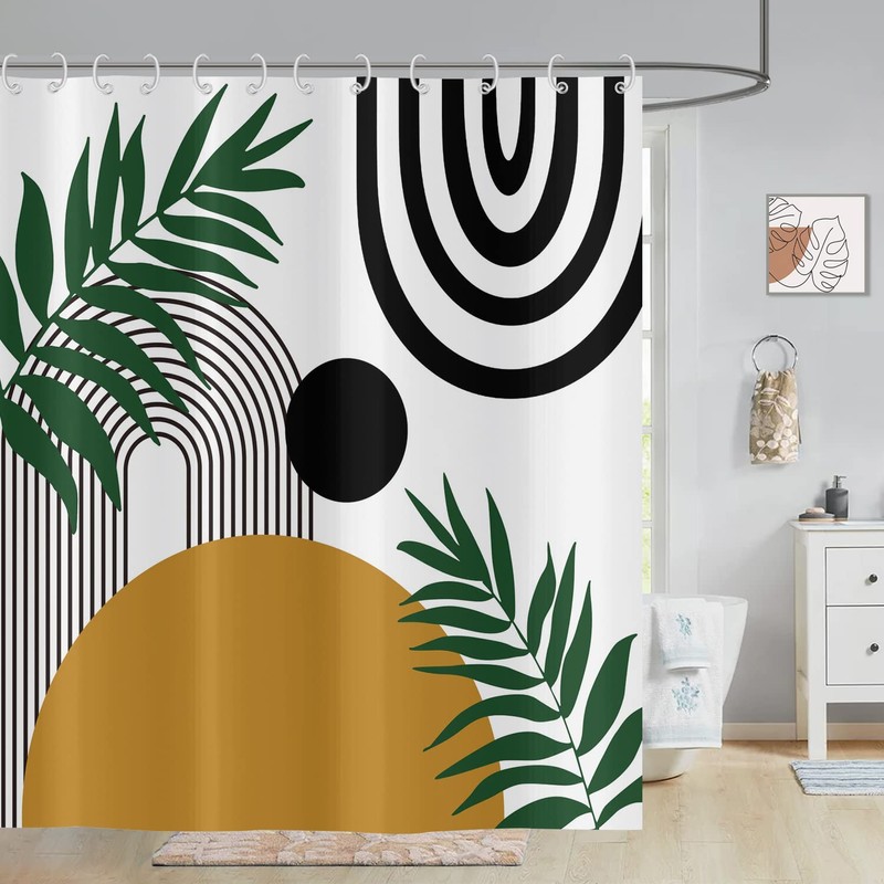 ASDCXZ Shower Curtain 180x200 cm Boho Style, Modern Abstract Art