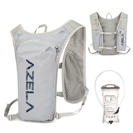 AQIIGOSE Running Hydration Vest, Lightweight Hydration Backpack for Women Men Jogging Trail Race Marathon Cycling Hiking Climbing Camping (01 Grey 7L - with 1.5L Bladder, One Size)