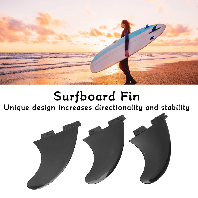 3Pcs/Set Surfboard Fin PVC Fiberglass Longboard Ocean Broad Thruster Fins